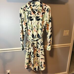 A New Day Multicolor Brushstroke Shirt Dress